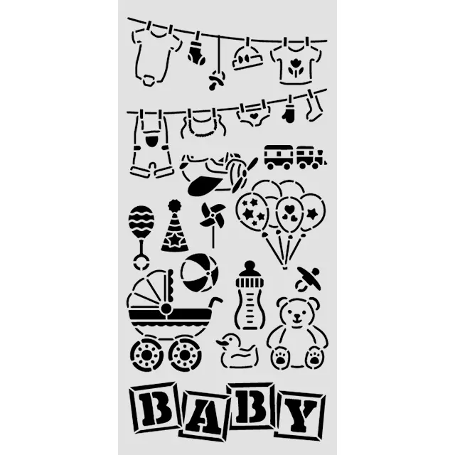 Thick Stencil Stamperia 12x25cm, Baby, Αξεσουάρ