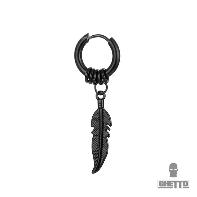 Ghetto Punk Rock Style Stud Earrings 1 pcs Black