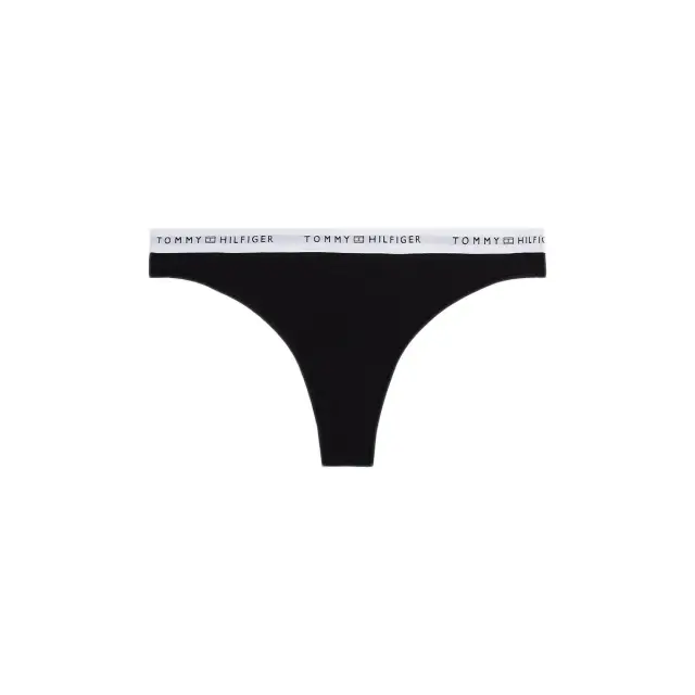 Tommy Hilfiger Γυναικείο String Repeat Logo Waistband Thong, Χρώμα Μαύρο