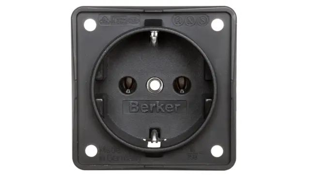 SCHUKO socket outlet, with screw terminals, Int. module inserts, anthr