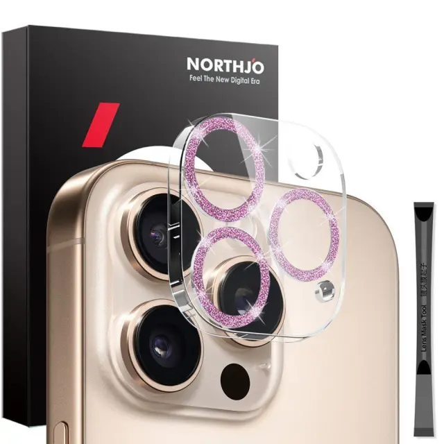 Full Cover Camera Protection για iPhone 16 Pro/16 Pro Max-Pink Glitter OEM