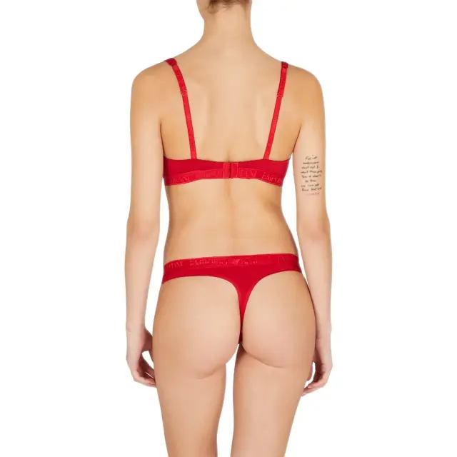 Emporio Armani Γυναικείο String Full Waistband Logo - Διπλό Πακέτο, Χρώμα Κόκκινο-Κόκκινο 2