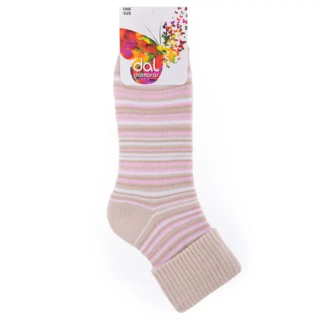 Γυναικείες πετσετέ ριγέ κάλτσες Dalmaras Socks 210 One Size Μπεζ
