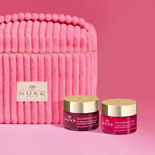 NUXE The Lift & Firm Ritual Day & Night Promo Merveillance Lift Firming Powdery Cream Συσφικτική Κρέμα Προσώπου, 50ml & Merveillance Lift Nuit Cream Συμπυκνωμένη Κρέμα Νύχτας, 50ml & Νεσεσέρ, 1σετ 2