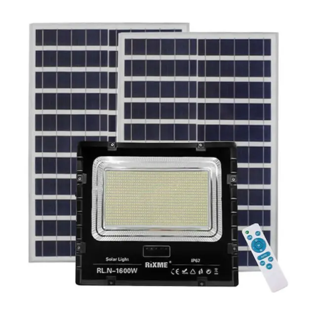 Rixme Στεγανός Ηλιακός Προβολέας LED 1600W με Τηλεχειριστήριο IP67 RL.X-1600W