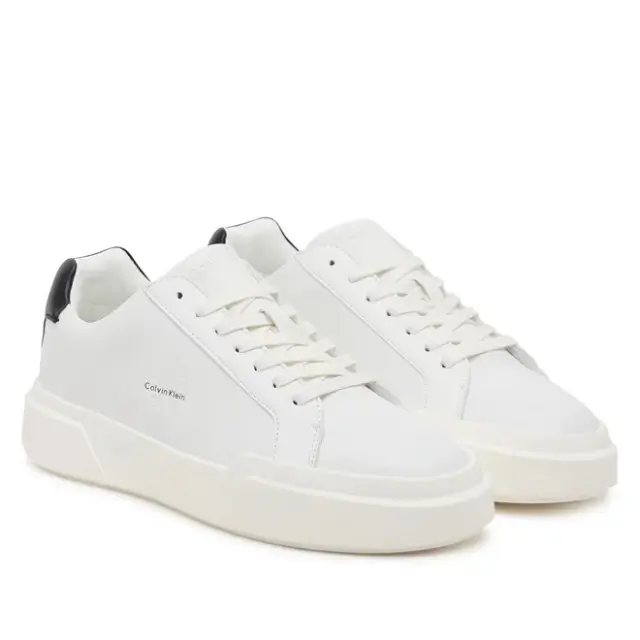 Calvin Klein - Γυναικεία Sneakers Chunky Cupsole Laceup Lth Wn YW0YW01947-01W Λευκό - 39 2