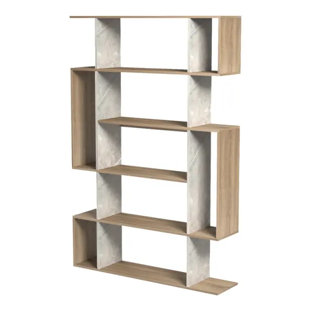 Βιβλιοθήκη Mito pakoworld sonoma - μπεζ μαρμάρου 108.5x25x161εκ 3