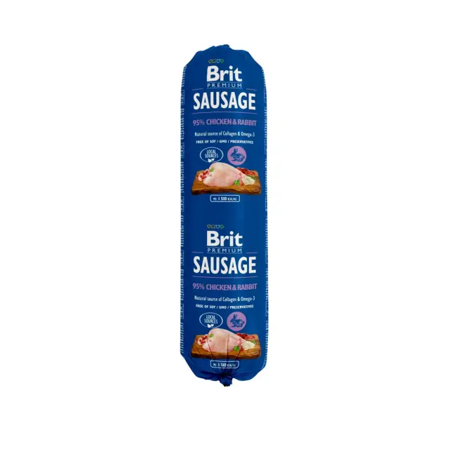BRIT Premium Sausage Chicken and rabbit - wet dog food - 800g