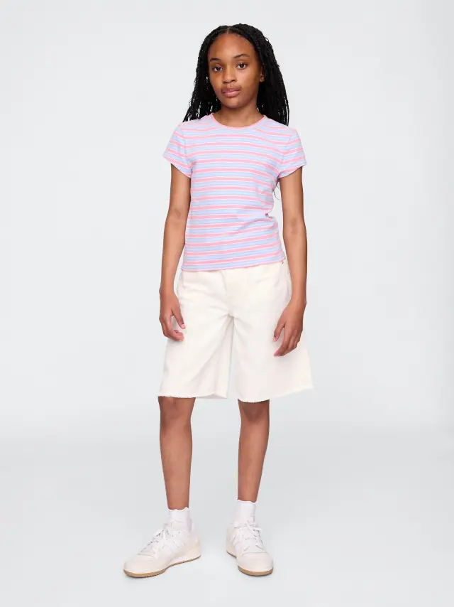 Παιδικό Mid Rise Longline Τζιν Σορτς New off white