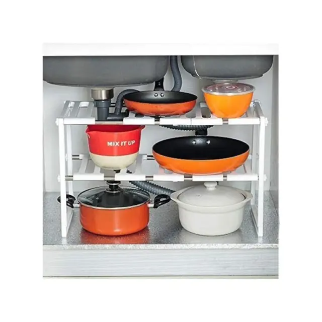 HFXQ Βάση Οργάνωσης Κουζίνας Διόροφη 50-70cm - Pool Space Arrangement Frame Kitchen Shelf Rack 97849-6 2