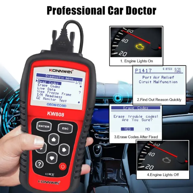 OBDII/EOBD SCANNER KONWEI AU-KW-808 2