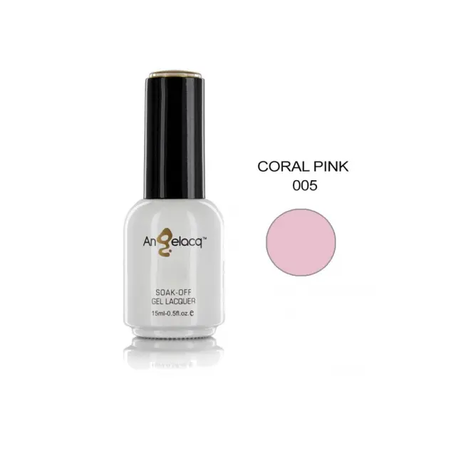 Ημιμόνιμο επαγγελματικό βερνίκι ANGELACQ 15ML - 0.5FL.OZ 005 Coral Pink