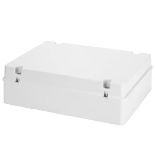 JUNCTION BOX WITH PLAIN SCREWED LID - IP56 - INTERNAL DIMENSIONS 380X300X120 - SMOOTH WALLS - GREY RAL 7035