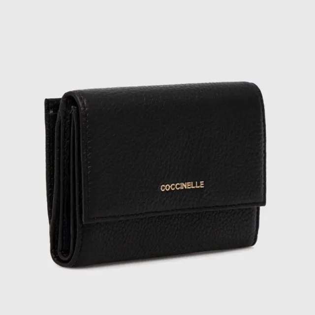 Δερμάτινο Πορτοφόλι Coccinelle MW5 Metallic Soft E2 MW5 11 66 01 Μαύρο - UNI 2
