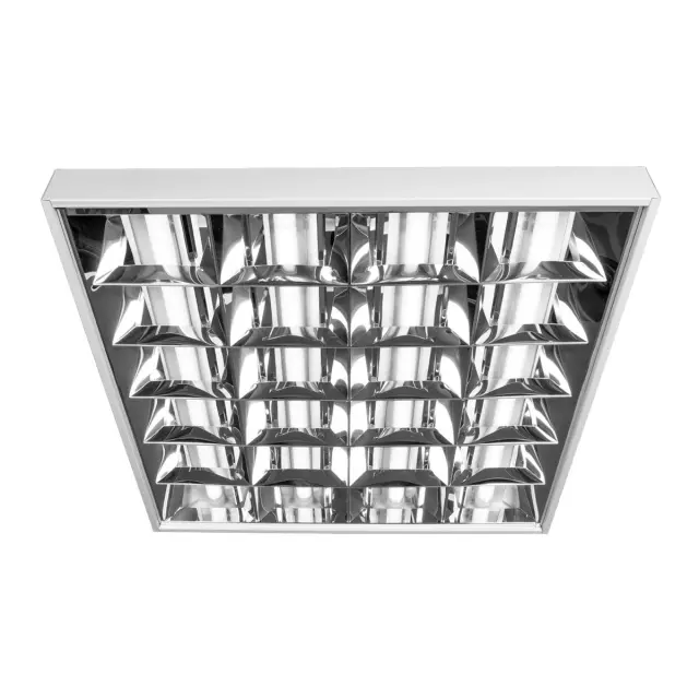 Parabolic Φωτιστικό led panel με 3 διπλούς καθρέπτες 44W 3000K ασημί/λευκό Ασημί Άσπρο