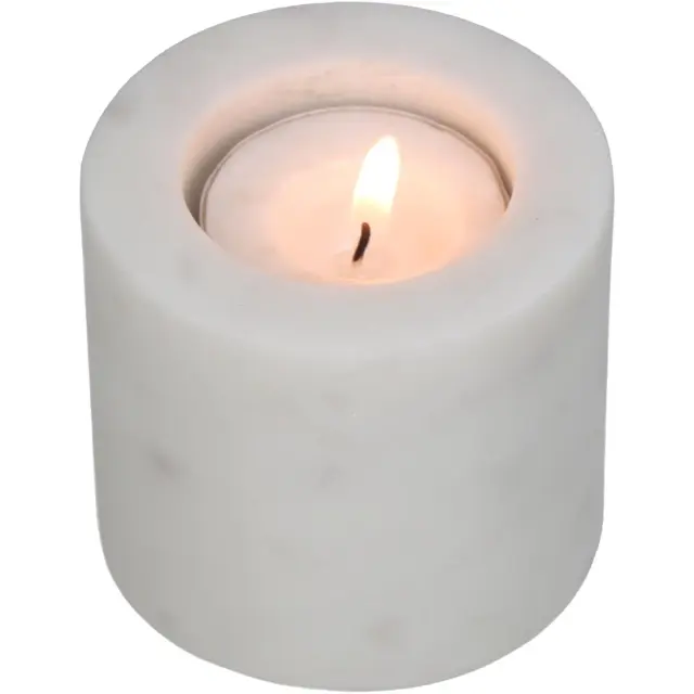 Κηροπήγιο Λευκό Μάρμαρο 6.5x6.5x5.5cm 2