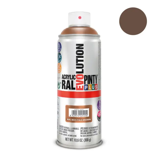 Pinty Plus Evolution Gloss Σπρέι βαφής ακρυλικό 400ml Pale Brown / RAL8025