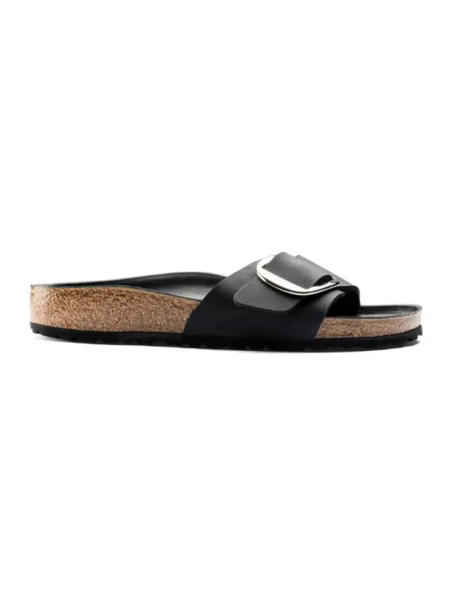 Birkenstock Πέδιλα Γυναικείο δέρμα Oiled Μαύρο BIR/MADRID BIG BUCKLE 1006523 BLACK 3