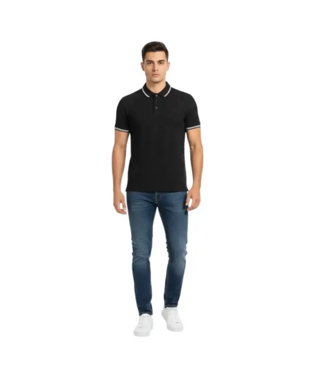 Cavalli Class - Ανδρική Μπλούζα Κοντομάνικη Polo Πικέ QXT64XKB002-05052 Μαύρο