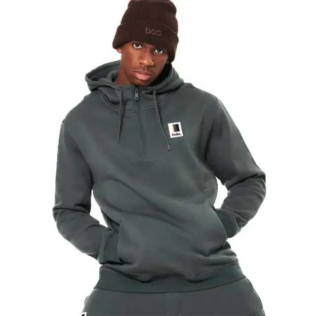 Body Action Men's Half-Zip Hooded Sweatshirt Λαδί 063512-07A (Body Action)