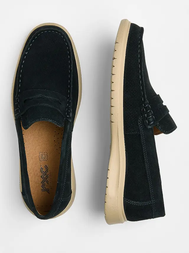 Imac Μοκασίνια-Loafers Ανδρικό δέρμα Nubuck Μπλέ IMA/751160 D/BLUE 3