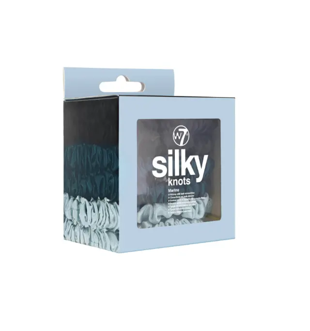 Silky Knots 6 Hair Scrunchies Marine W7 2