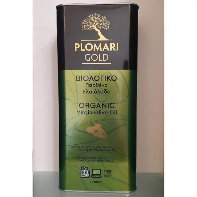 Βιολογικό Παρθένο Ελαιόλαδο, Plomari Gold, τενεκές 4L