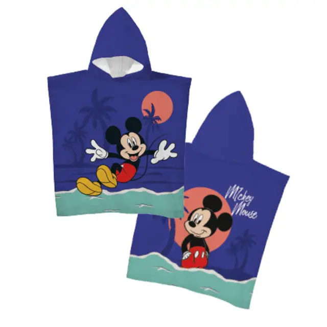 Παιδικό πόντσο Microfiber Mickey Μπλε 55 x 110 cm Μπλε 55 x 110 cm