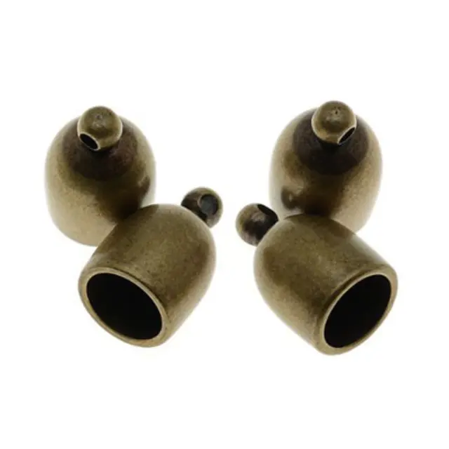Ακροδέκτης - 12x8mm - Εσωτ.Διαμ. 6mm - Antique Brass Plated - 4τεμ