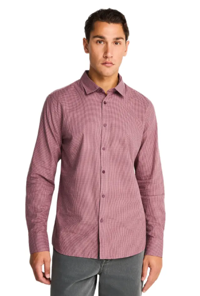Funky Buddha ανδρικό πουκάμισο Oxford fit καρό FBM014-005-05-2