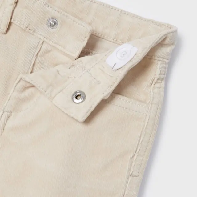 Baby 6 μηνών έως 4 ετών Παντελόνι κοτλέ slim fit βασικό μπεζ - 3Ε 3