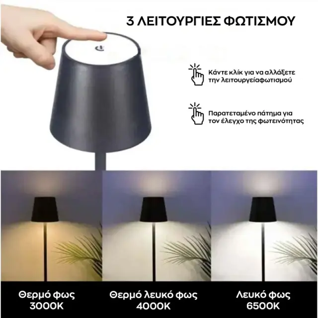 Viosarp Επιτραπέζιο επαναφορτιζόμενο φωτιστικό LED 36x10cm Λευκό VC2830 3