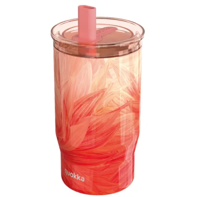Quokka Κούπα Θερμός Ανοξείδωτο BPA Free 720ml Peach Petals με Καλαμάκι- 40166