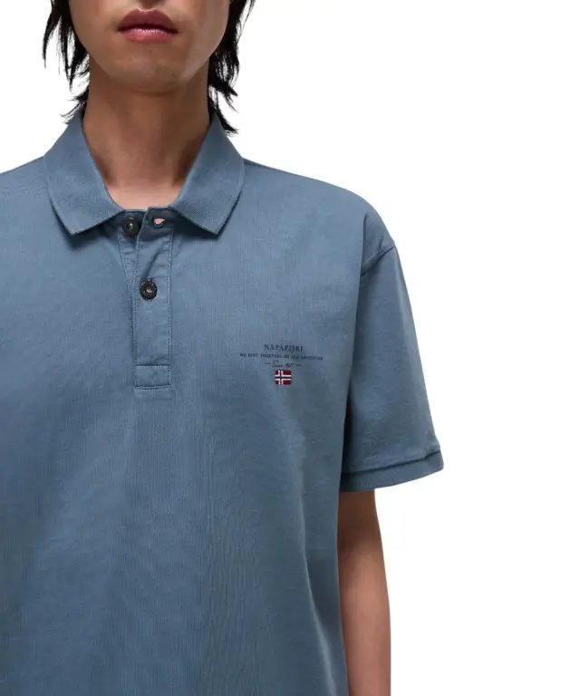 Napapijri - Ανδρική Μπλούζα Κοντομάνικη Polo Elbas Regular Fit NP0A4GB4-G1Y Γκρι - S 2