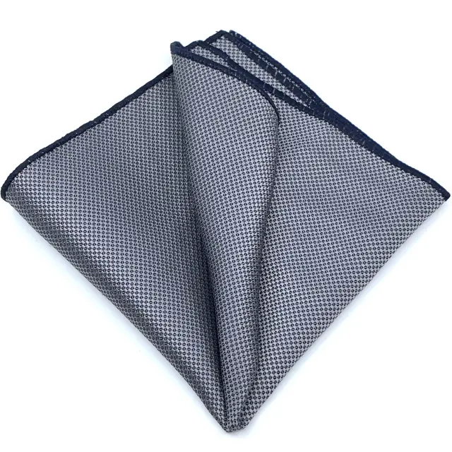 Γκρι Oxford Γραβάτα Slim 4,5 cm Σετ με Μαντηλάκι 3
