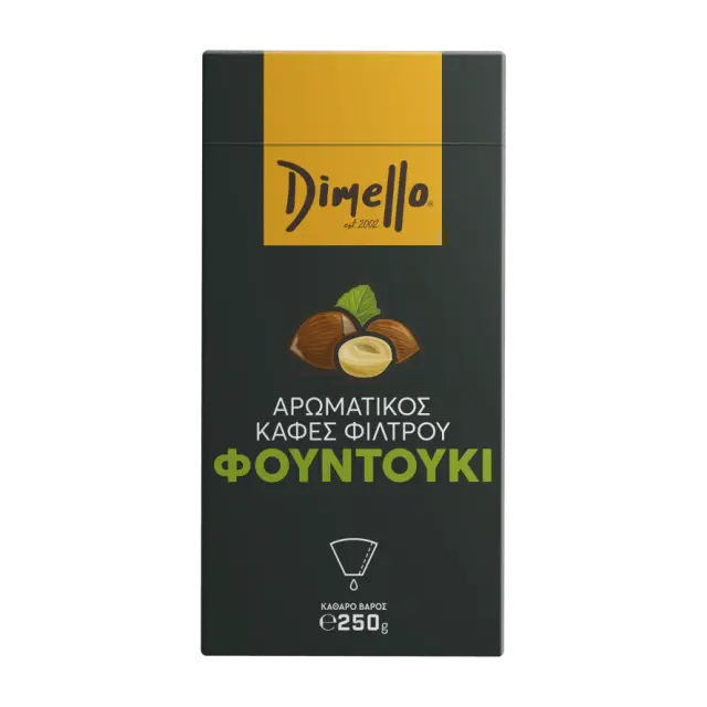 Dimello Καφές Φίλτρου Άρωμα Φουντούκι 250g Αλεσμένος