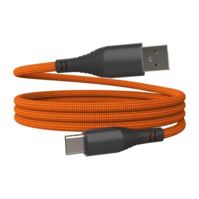 Καλώδιο Σύνδεσης USB 2.0 Hammer Magnetic Braided USB A σε USB C 65W 1m Πορτοκαλί N68103