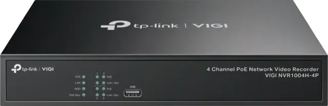 TP-Link VIGI NVR1004H-4P NVR, 4 channels, 4x PoE