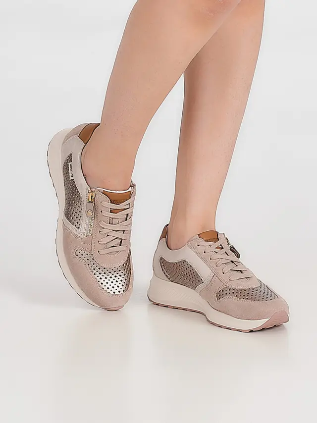 Mephisto Sneakers Γυναικείο δέρμα/δέρμα Nubuck Μπεζ MEP/KIM PERF L/SAND 2