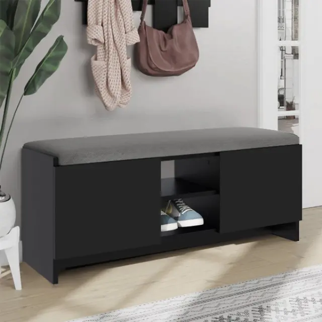 Παπουτσοθήκη Zulla Megapap χρώμα μαύρο 110x37x43εκ.