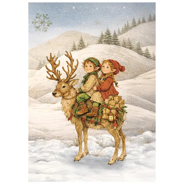 Σετ 8 ριζόχαρτα ντεκουπάζ Stamperia 10.5×14.8cm, Silent Night 3