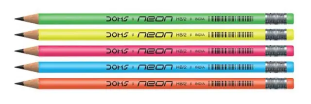 Doms Neon Μολύβι στρογγυλή μύτη HB με Γόμα (12τεμ) / 80410 (DOMS)