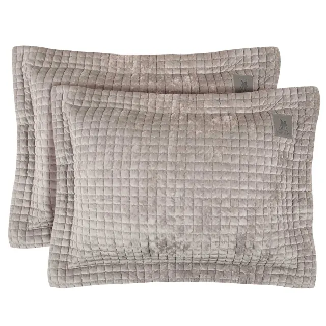 Ζεύγος Μαξιλαροθήκες 50x70+7 Oxford Classic Greenwich Polo Club 4432 Taupe 100% Microfiber