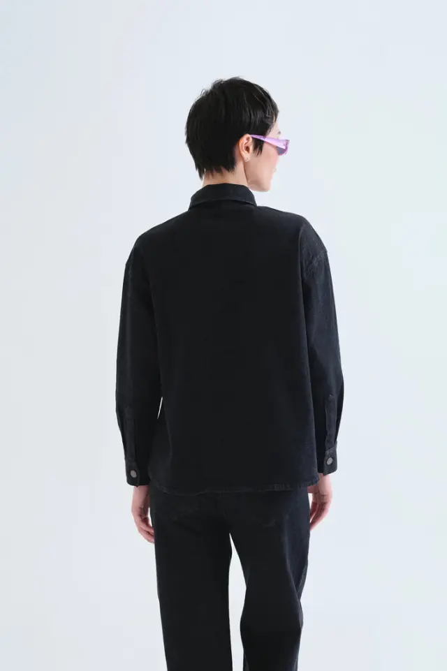 COMPANIA FANTASTICA DENIM SHIRT (63C/47001 BLACK) - XL 2