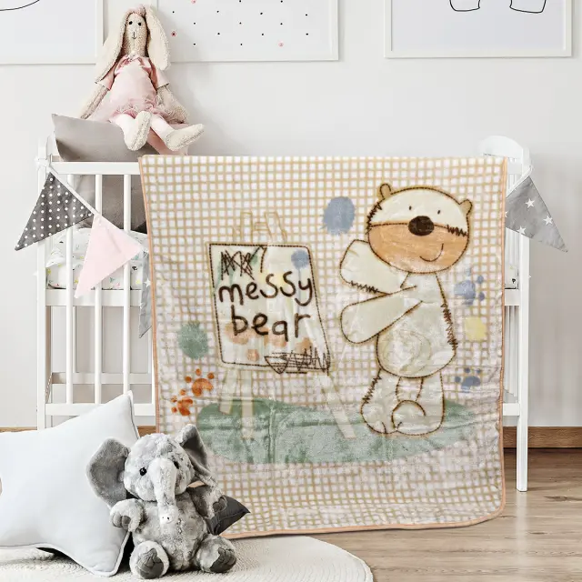 Κουβέρτα Κούνιας 110x140 Beauty Home Art 5257 Μπεζ 100% Πολυέστερ