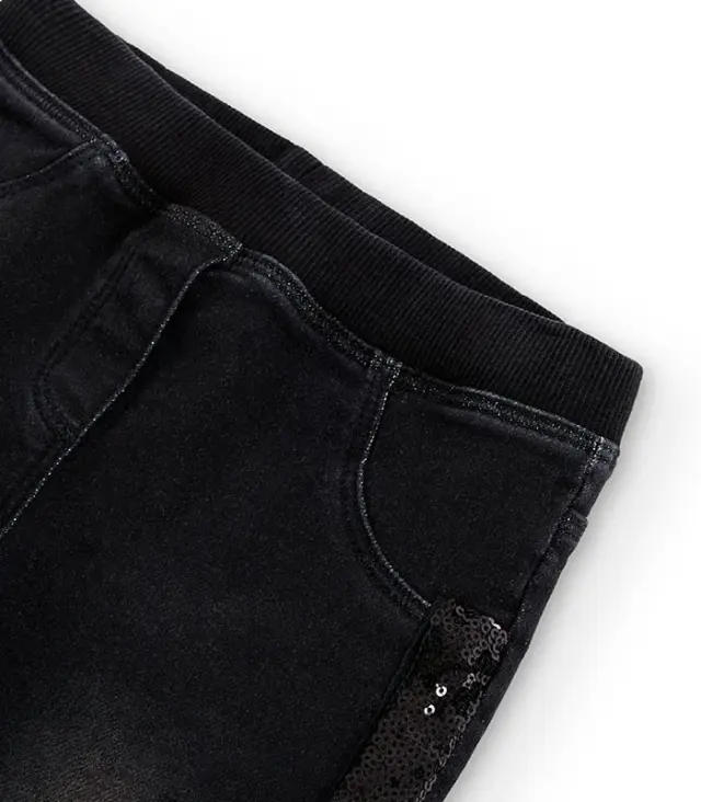 Boboli Basic Παντελόνι τζιν ελαστικό slim fit με παγιέτες στο πλάι για κορίτσι - 7Y 3