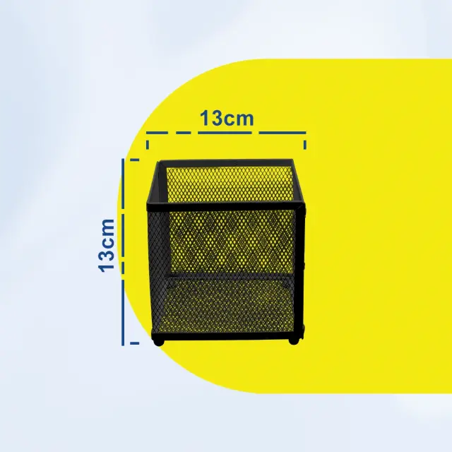 Μεταλλική Μολυβοθήκη με Πλέγμα 13x13x13cm Άσπρο ή Μαύρο 3