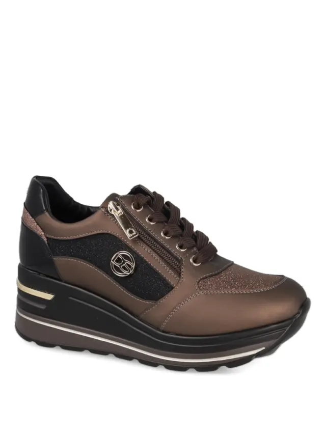 Donna Serena Sneakers Γυναικείο δέρμα/ύφασμα Μπρονζέ DSE/6124 BRONZO - 36 3