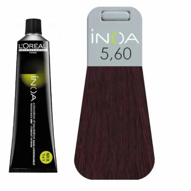 Loreal Inoa Βαφή 5,60 DM5 Καστανό Ανοιχτό Κόκκινο Έντονο 60ml 3
