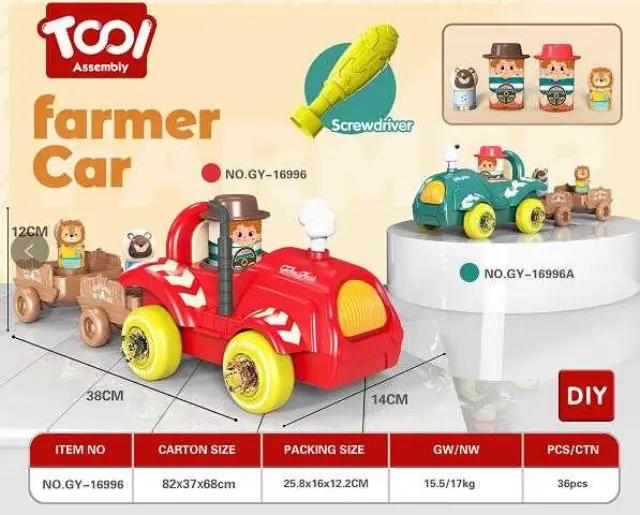 Συναρμολογούμενο παιχνίδι DIY - Farmer Car - 16996A - 530649 2